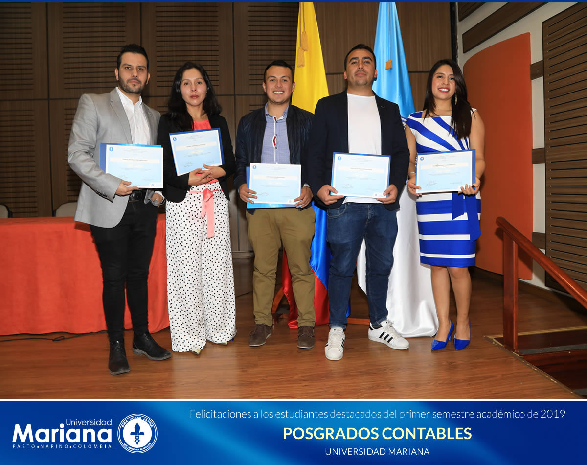 RECONOCIMIENTO ACADÉMICO A ESTUDIANTES DESTACADOS DE LA UNIVERSIDAD MARIANA - PRIMER SEMESTRE DE 2019